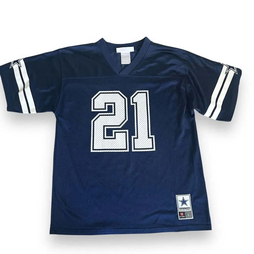 Dallas Cowboys Authentic Ezekiel Elliott #21 Size Youth Large Game Jersey Blue